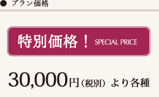 特別価格！30000円（税別）より各種